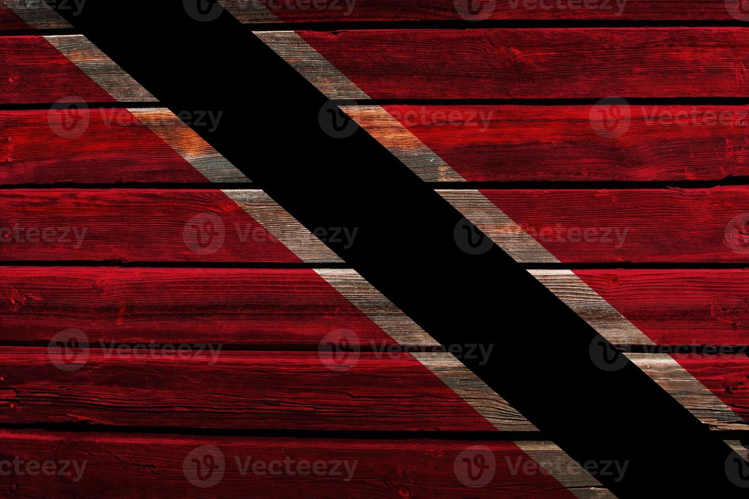 3D Flag of Trinidad and Tobago on wood photo