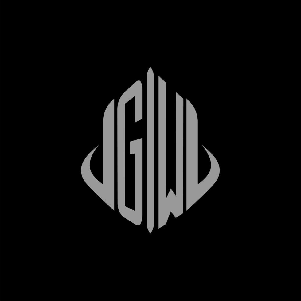 GW initial monogram real estate with building design vector