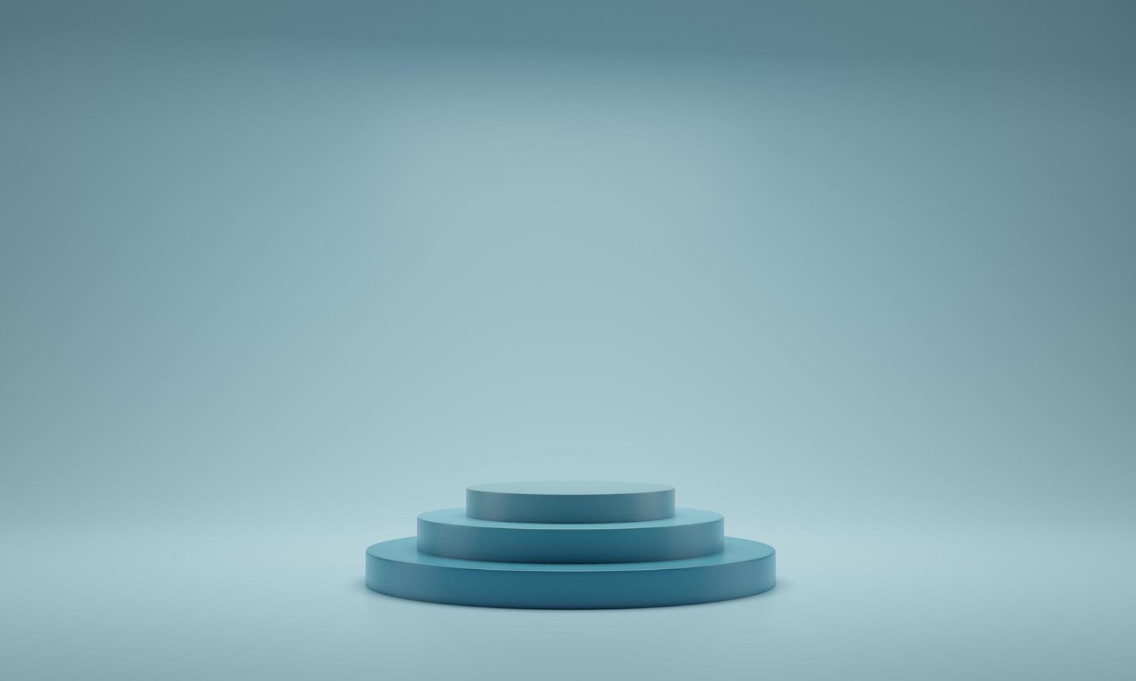 Abstract blue background. 3d  rendering with podium. Minimal blue scene. photo
