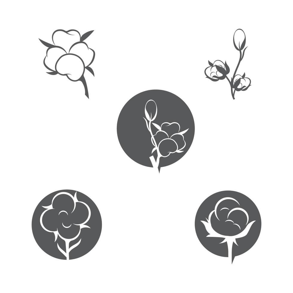 Cotton flower vector icon template