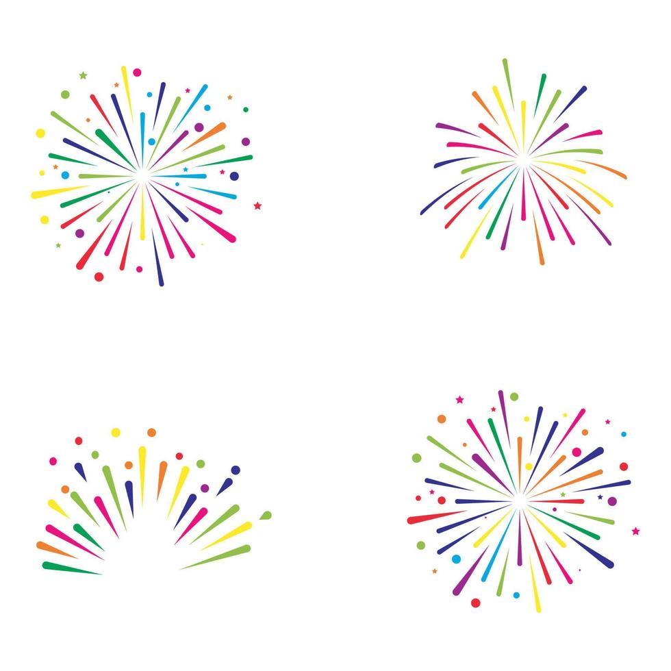 fire work icon Vector Illustration design Logo