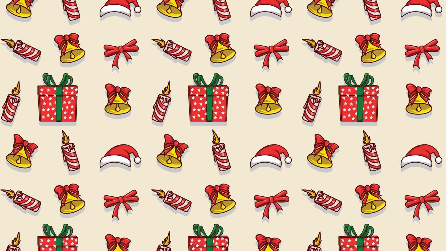 Flat design christmas pattern collection with elements vector