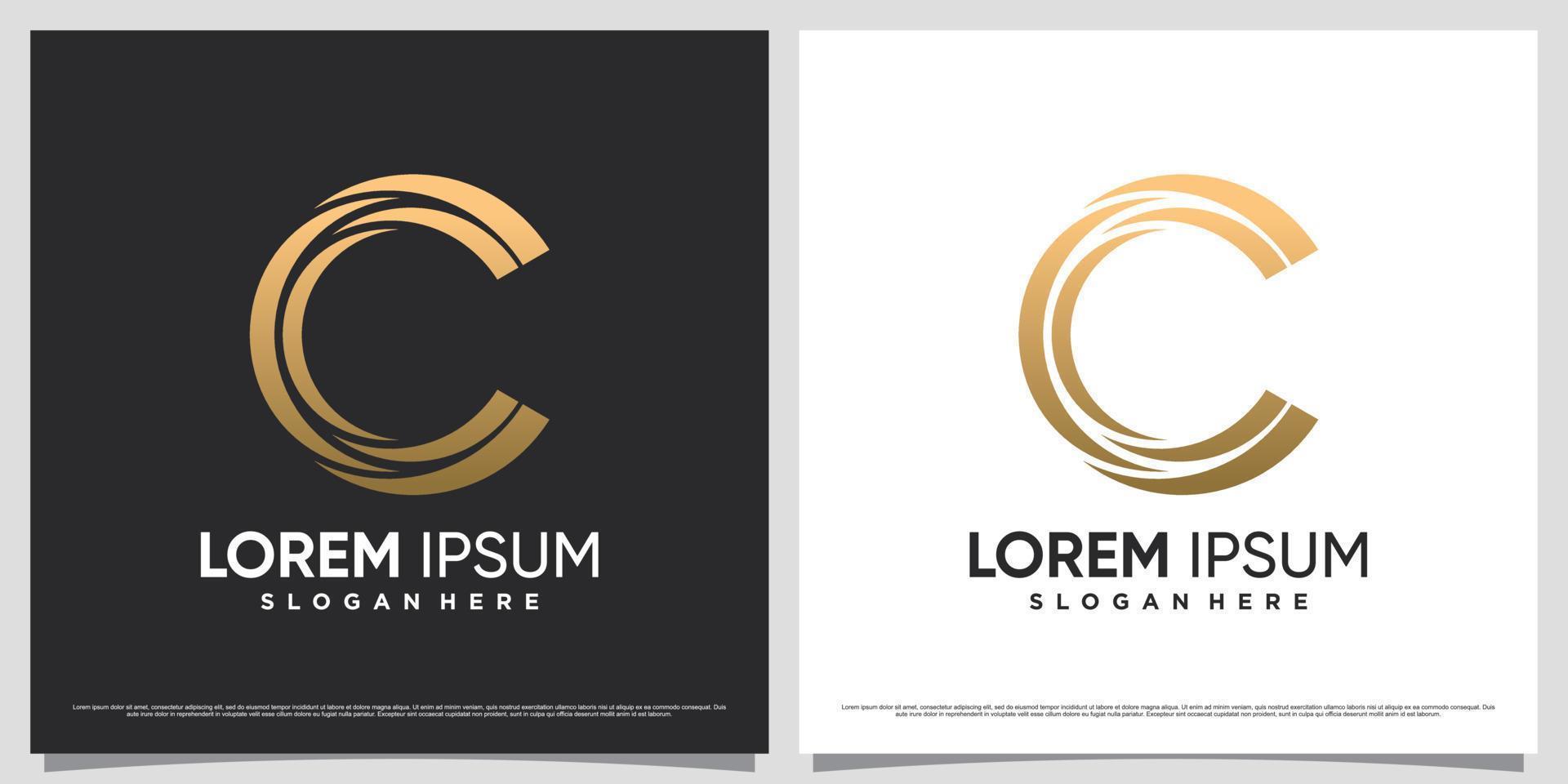 Initial letter c logo design for business icon with modern concept and creative element vector