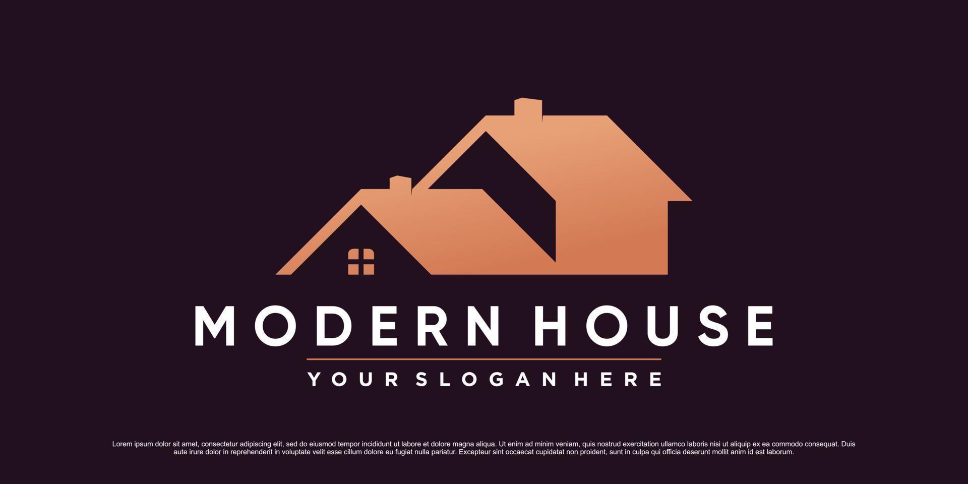 Modern house logo design template for business icon with creative concept vector