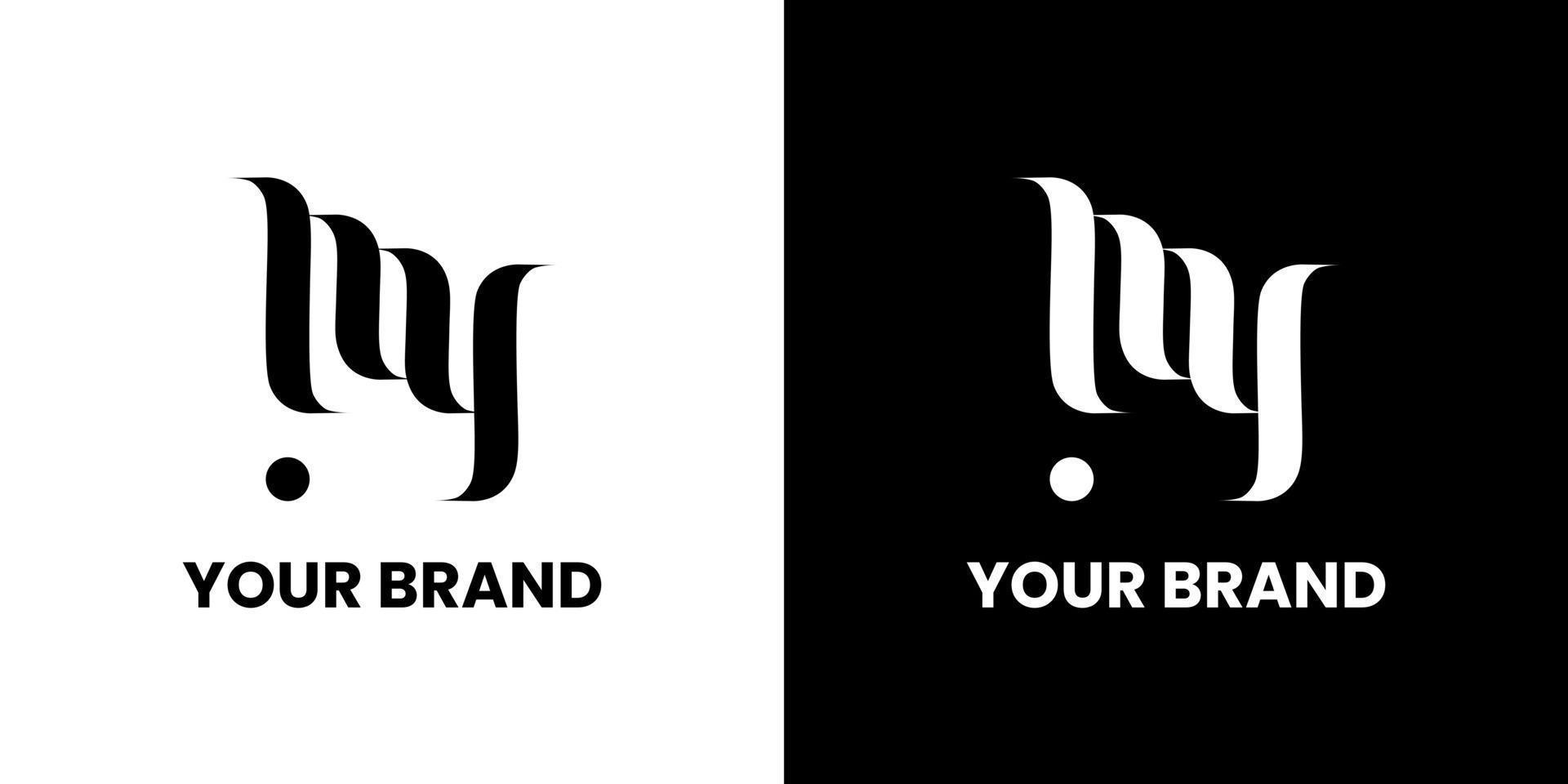 NY Logo design minimalist brand identity Family teamwork coworkers emblem sign symbol logotype. vector