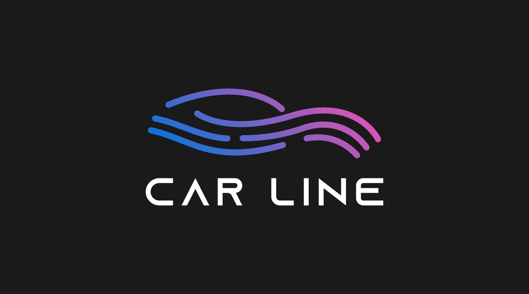 diseño de logotipo de coche de arte lineal signo elegante y con estilo para negocios automotrices vector