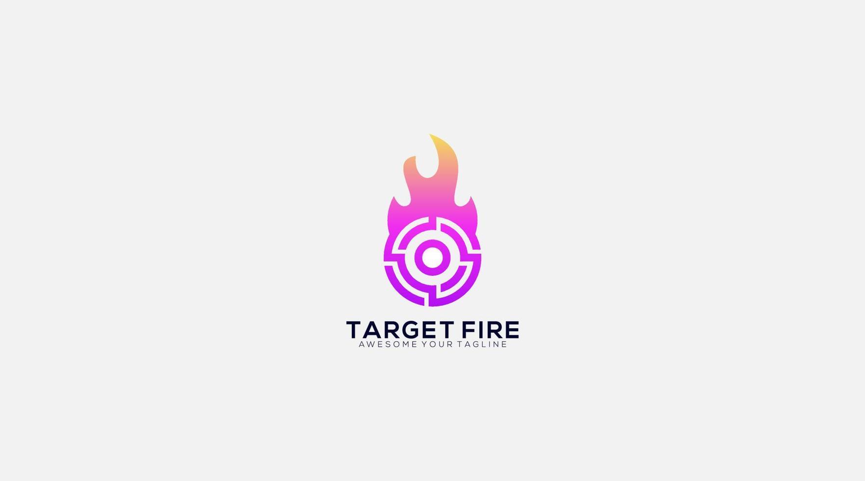 diseño de vector de icono de logotipo de objetivo y fuego