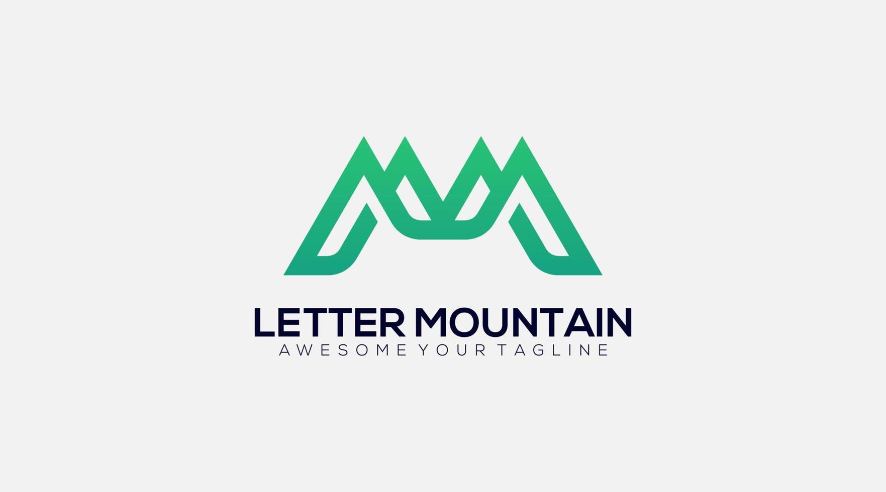 Letter M mountain Logo Design Vector