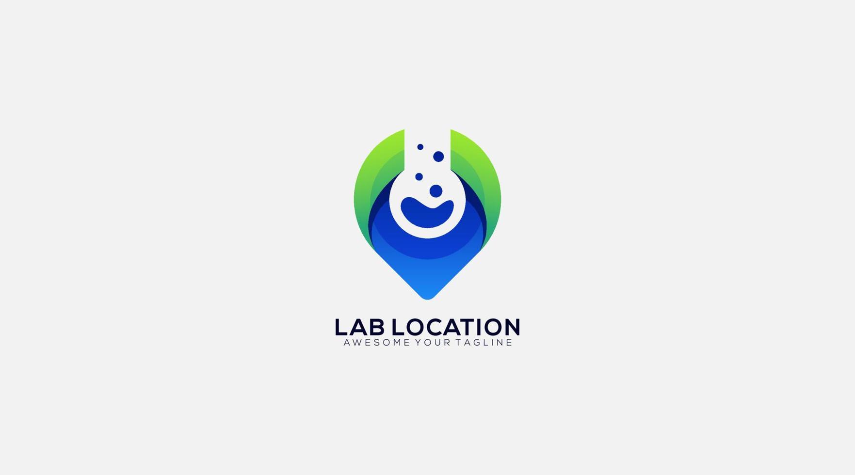 vector e ilustración de diseño de logotipo de ubicación de laboratorio