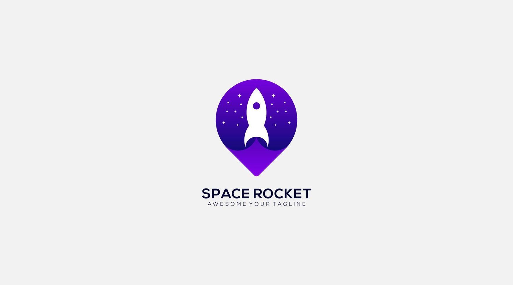 diseño de logotipo de cohete espacial con la ilustración de vector de icono de cohete