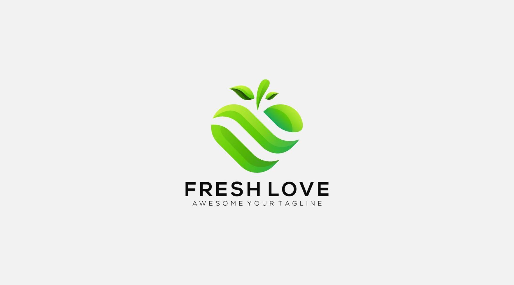 Fresh Love nature creative logo design template vector