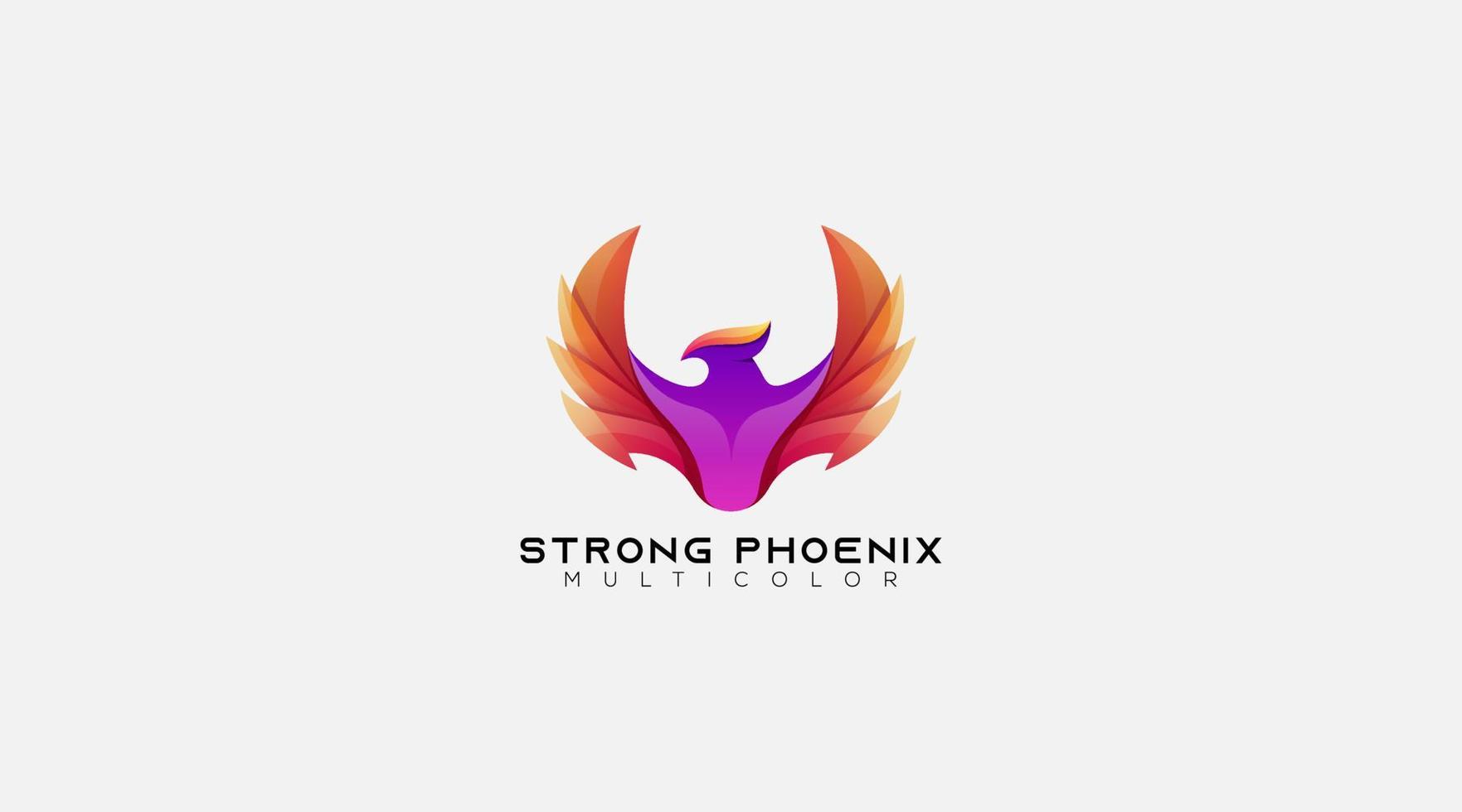 Strong phoenix fly with colorful line , vector eagle logo design