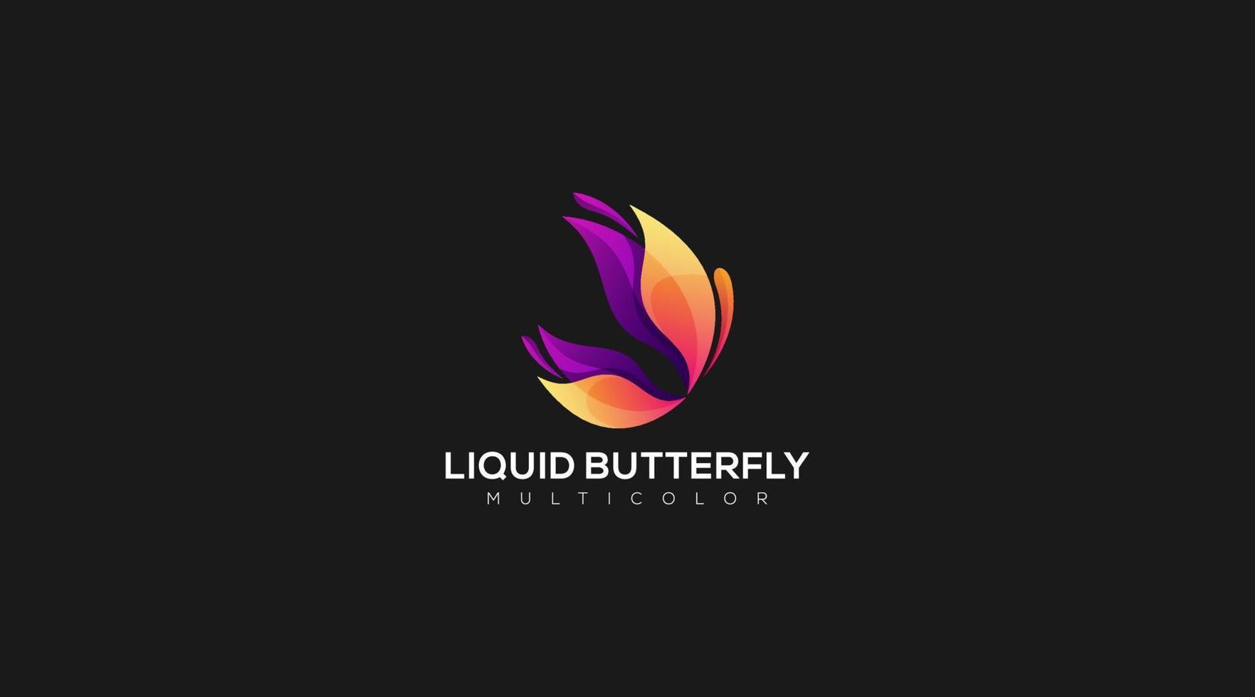 Liquid gradient butterfly vector logo design