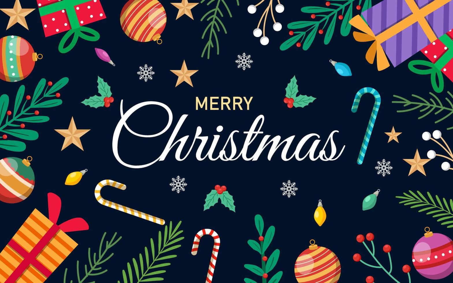 Elegant christmas background with flat style vector