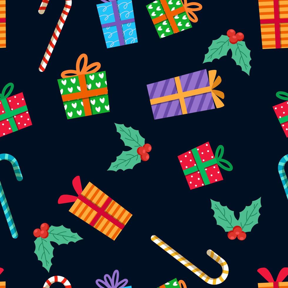 Christmas present seamless pattern background vector