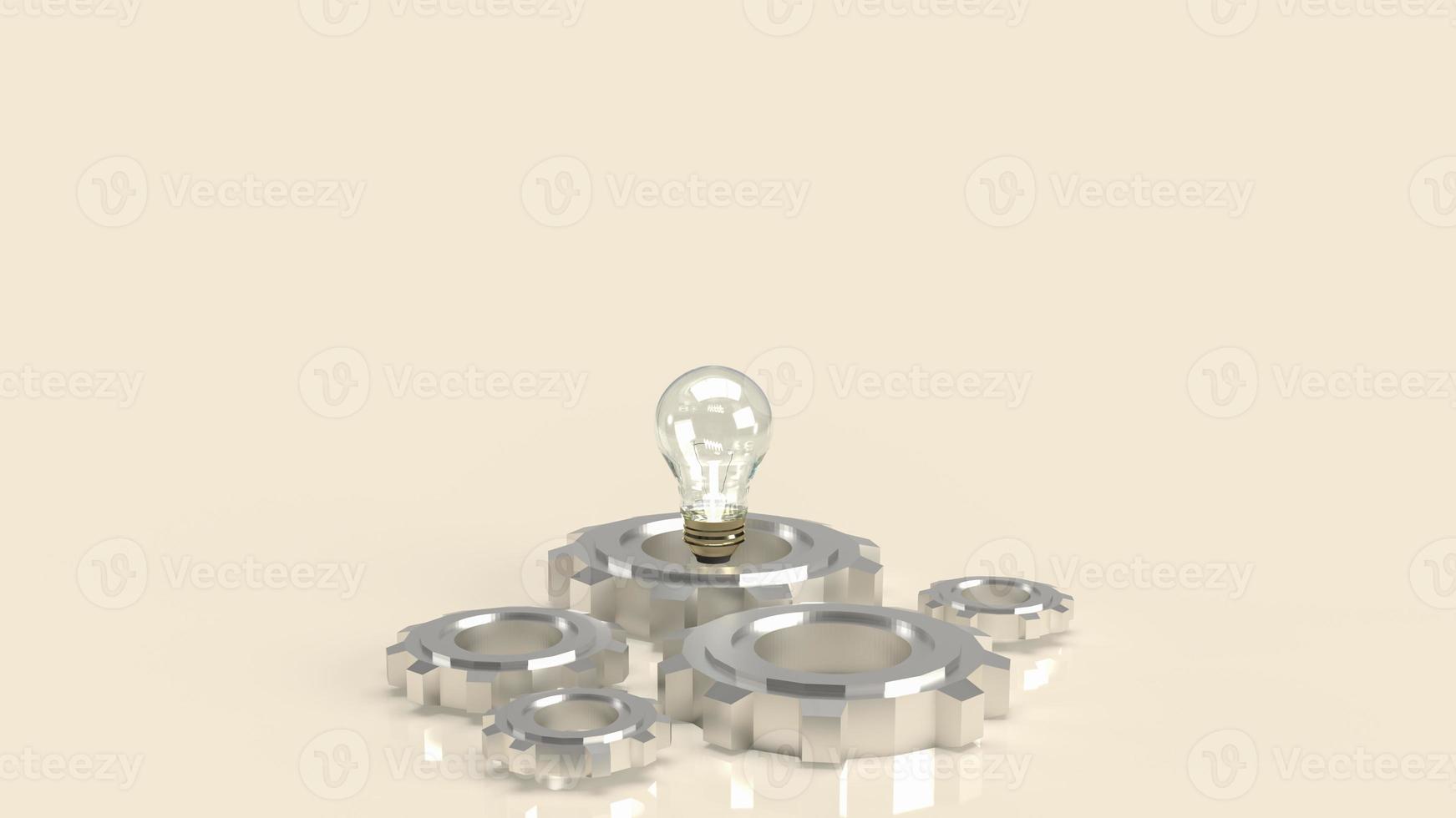 The lightbulb and gear for creative or idea concept 3d rendering photo
