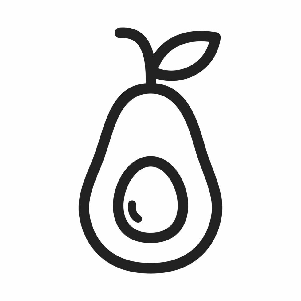 avocado outline icon vector