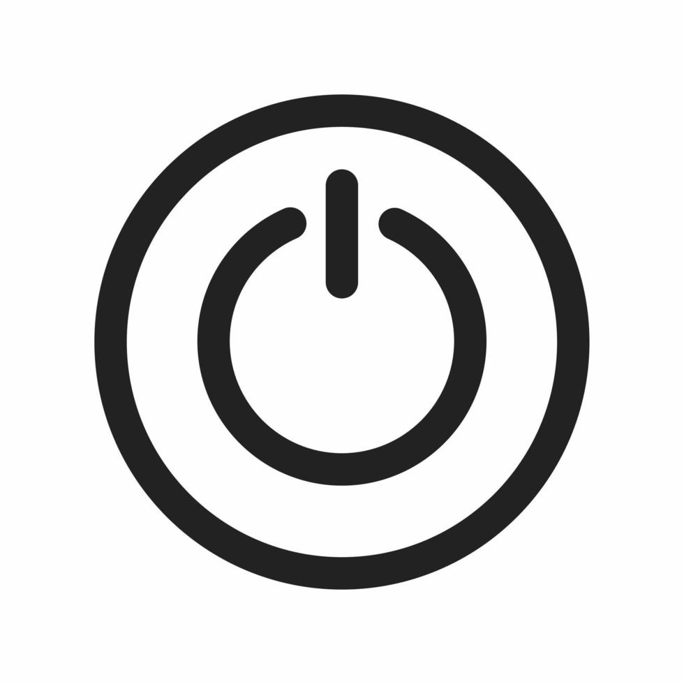 power button outline icon vector