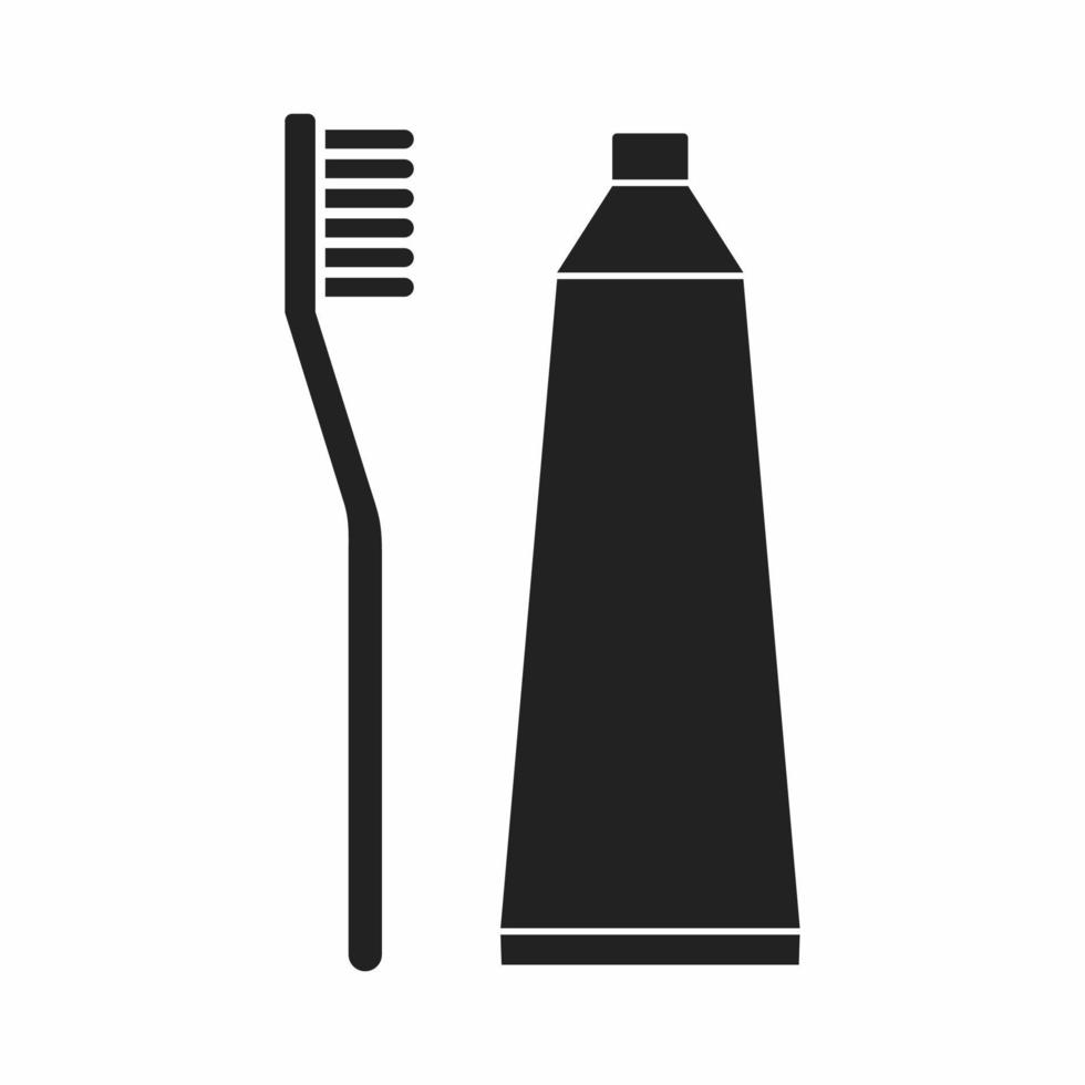 The toothpaste and toothbrush icon vector