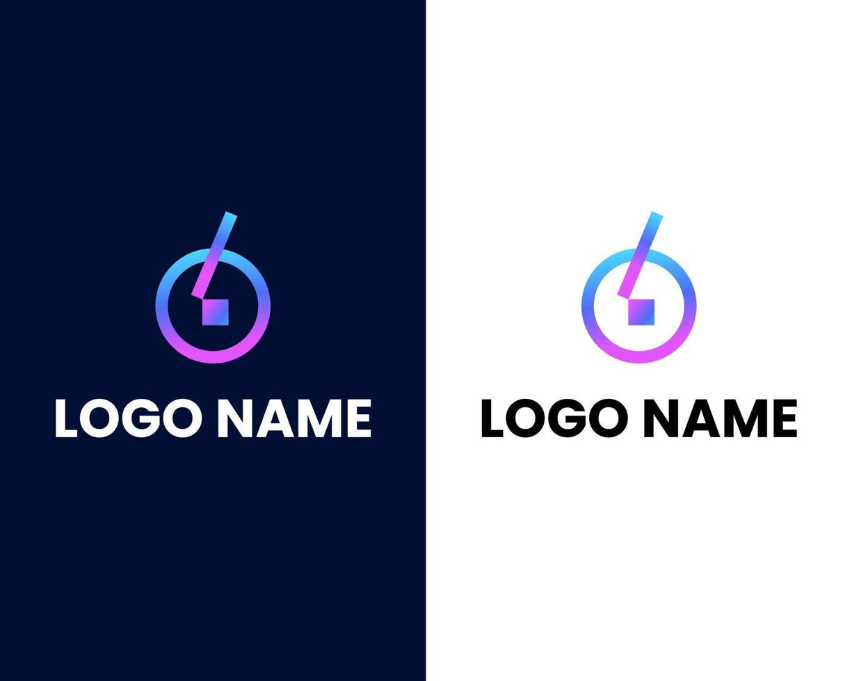 letter o with tech modern logo design template vector