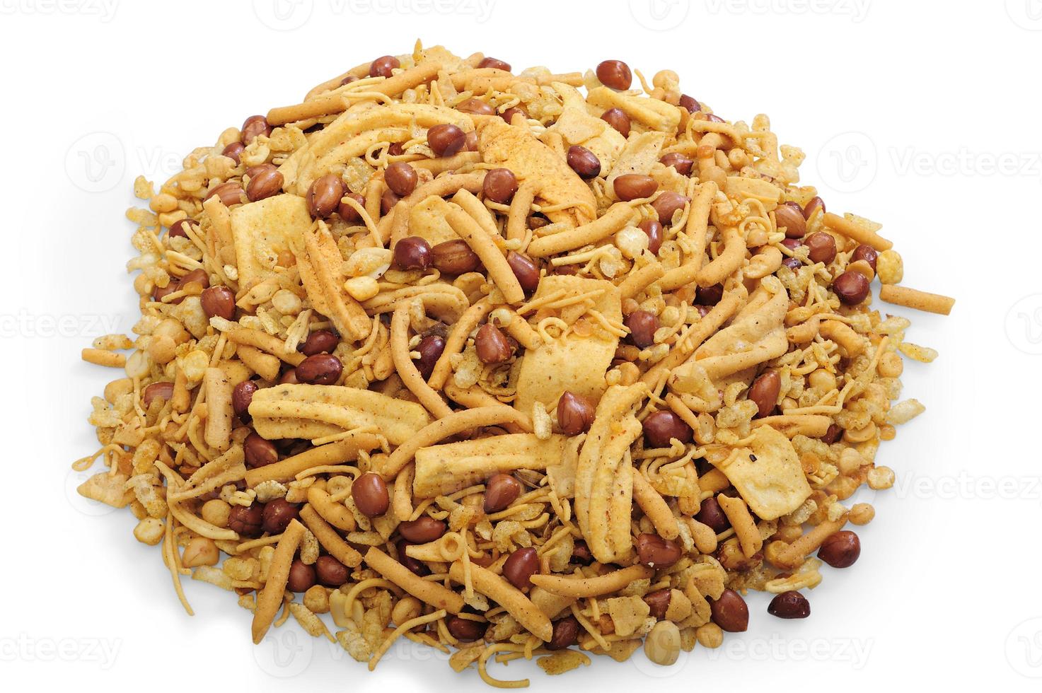 Chanachur mix with nut over white background. Chanachur food photo