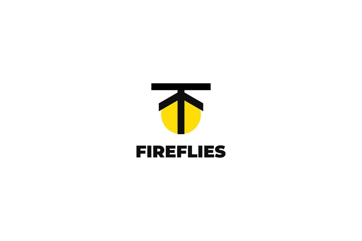 Flat fireflies inscet logo design vector template illustration