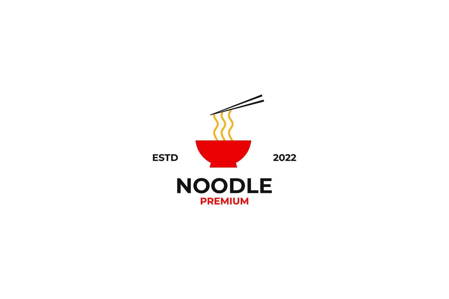 Ramen noodle logo design vector template illustration