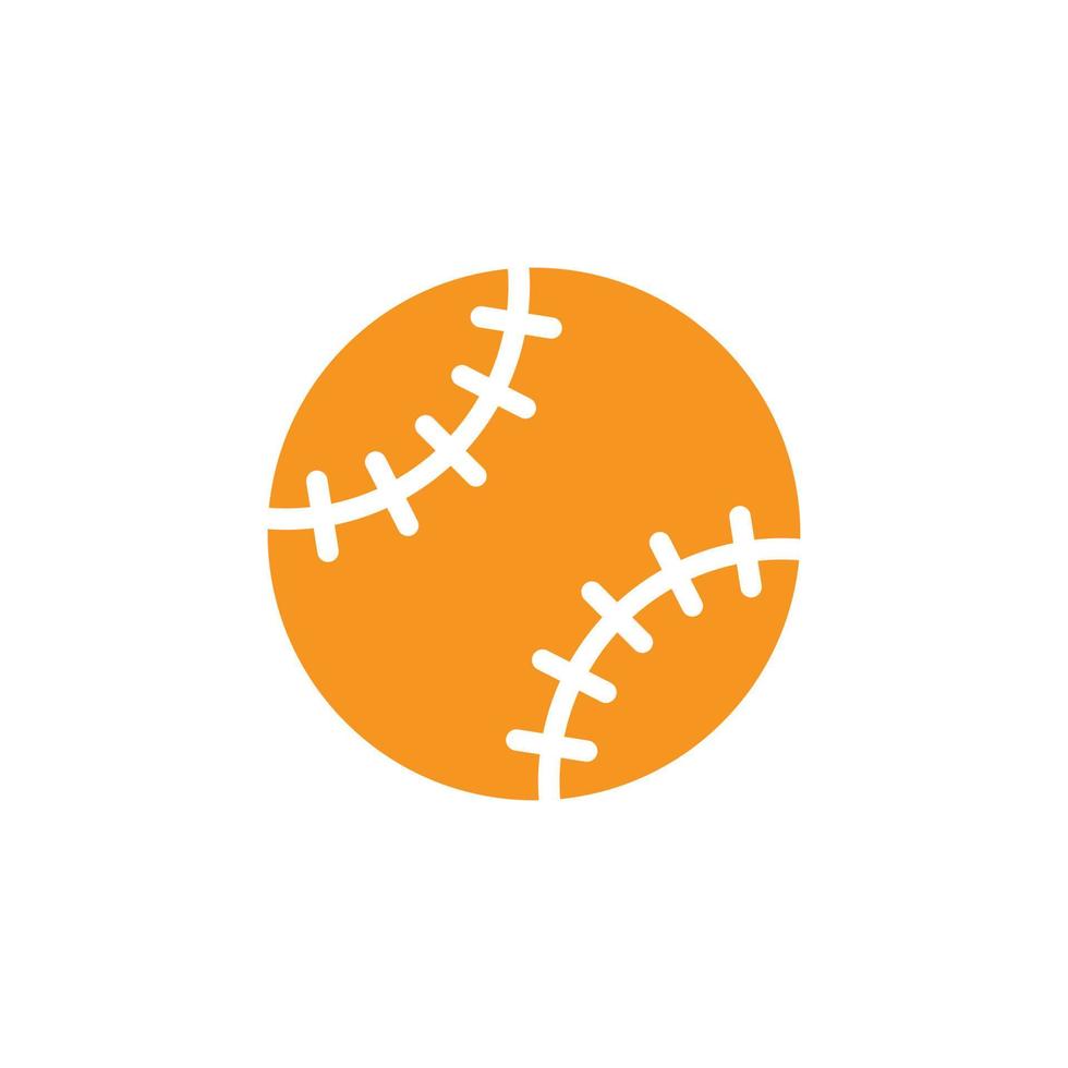 eps10 orange vector baseball ball abstract solid icon isolated on white background. baseball filled symbol in a simple flat trendy modern style for your website design, logo, and mobile application