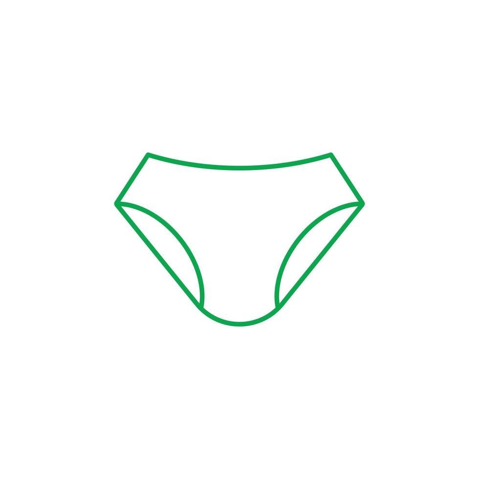 eps10 green vector man or woman underwear line art icon isolated on white background. Underwear Pants Panties symbol in a simple flat trendy modern style for your website design, logo, and mobile app
