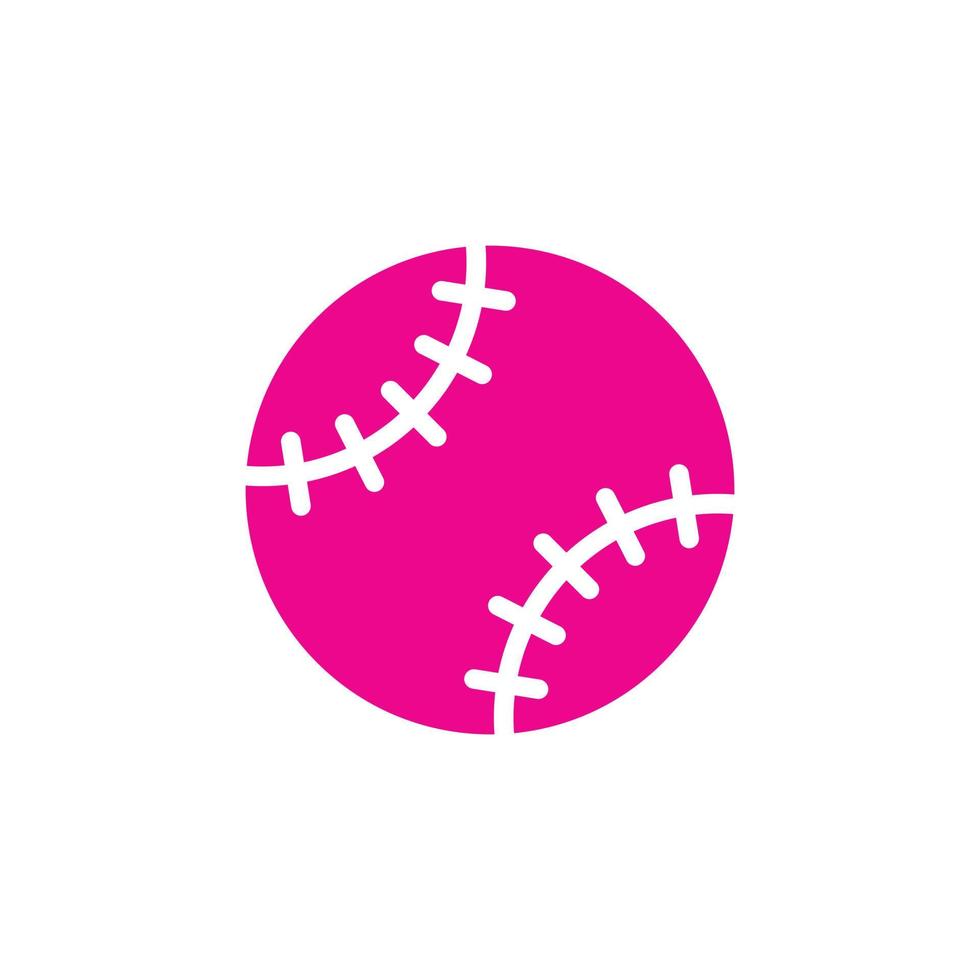 eps10 pink vector baseball ball abstract solid icon isolated on white background. baseball filled symbol in a simple flat trendy modern style for your website design, logo, and mobile application