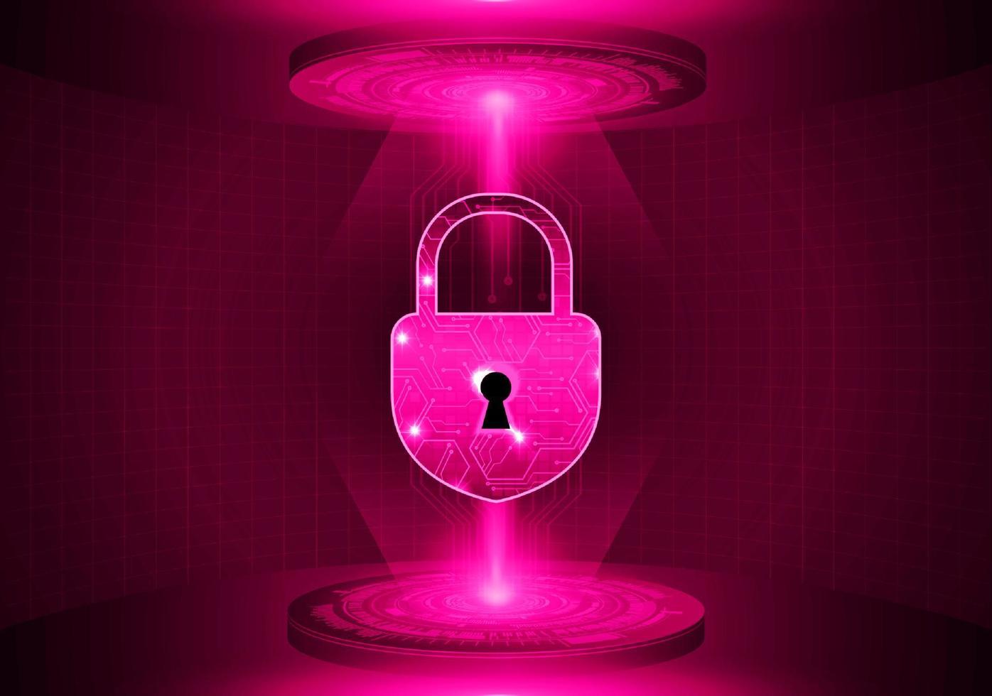Modern Lock Holographic Projector on Technology Background vector