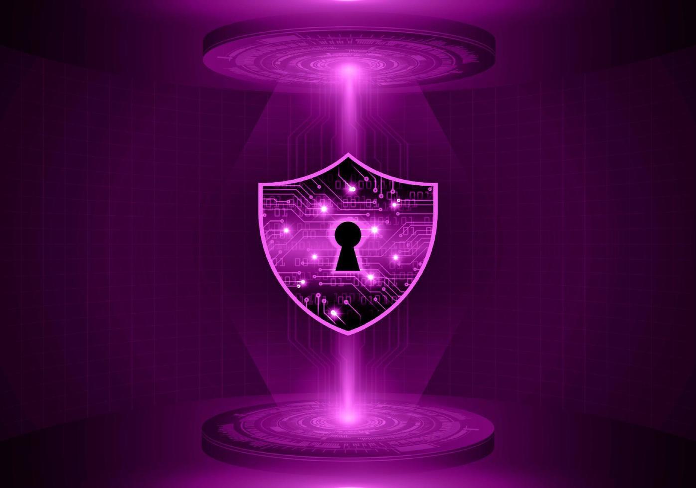 Modern Lock Holographic Projector on Technology Background vector