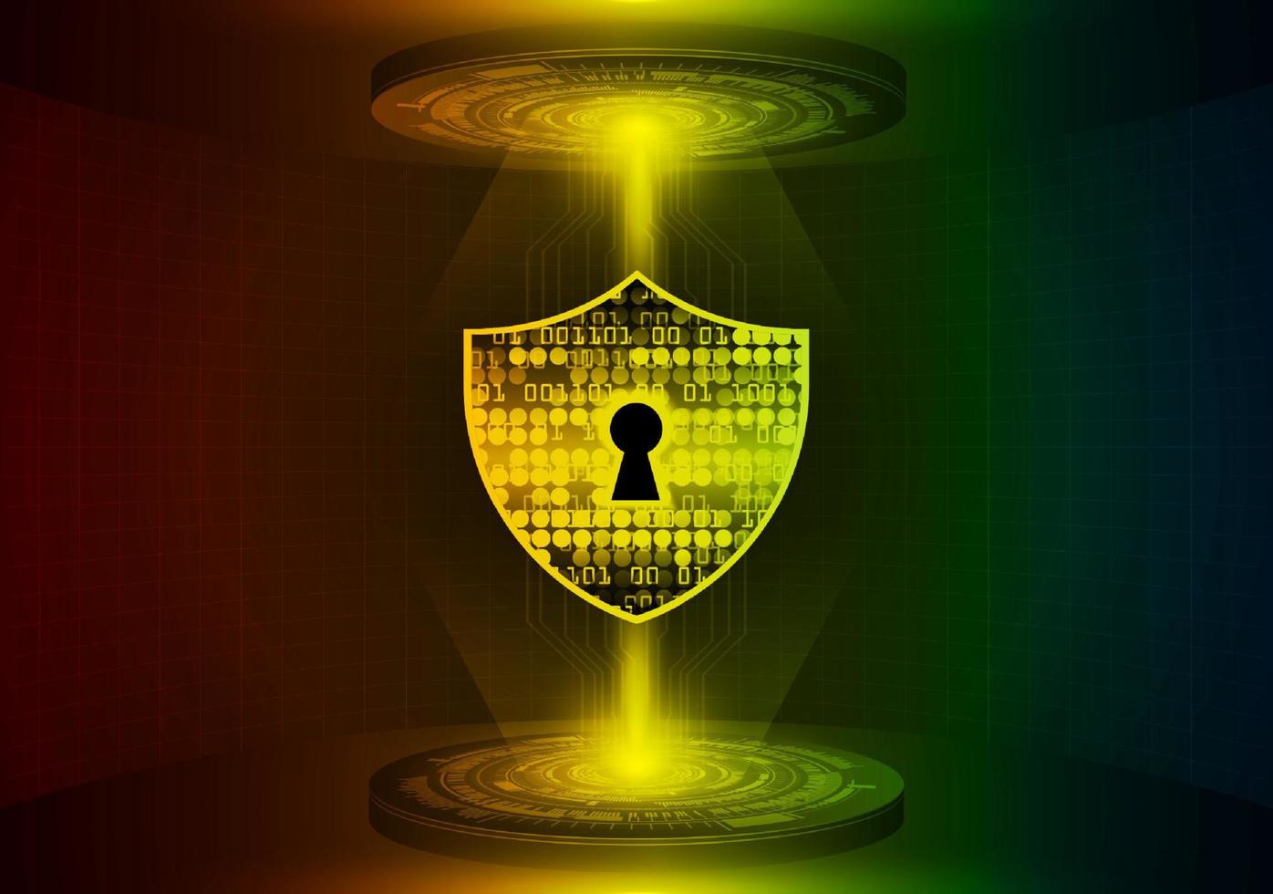 Modern Lock Holographic Projector on Technology Background vector