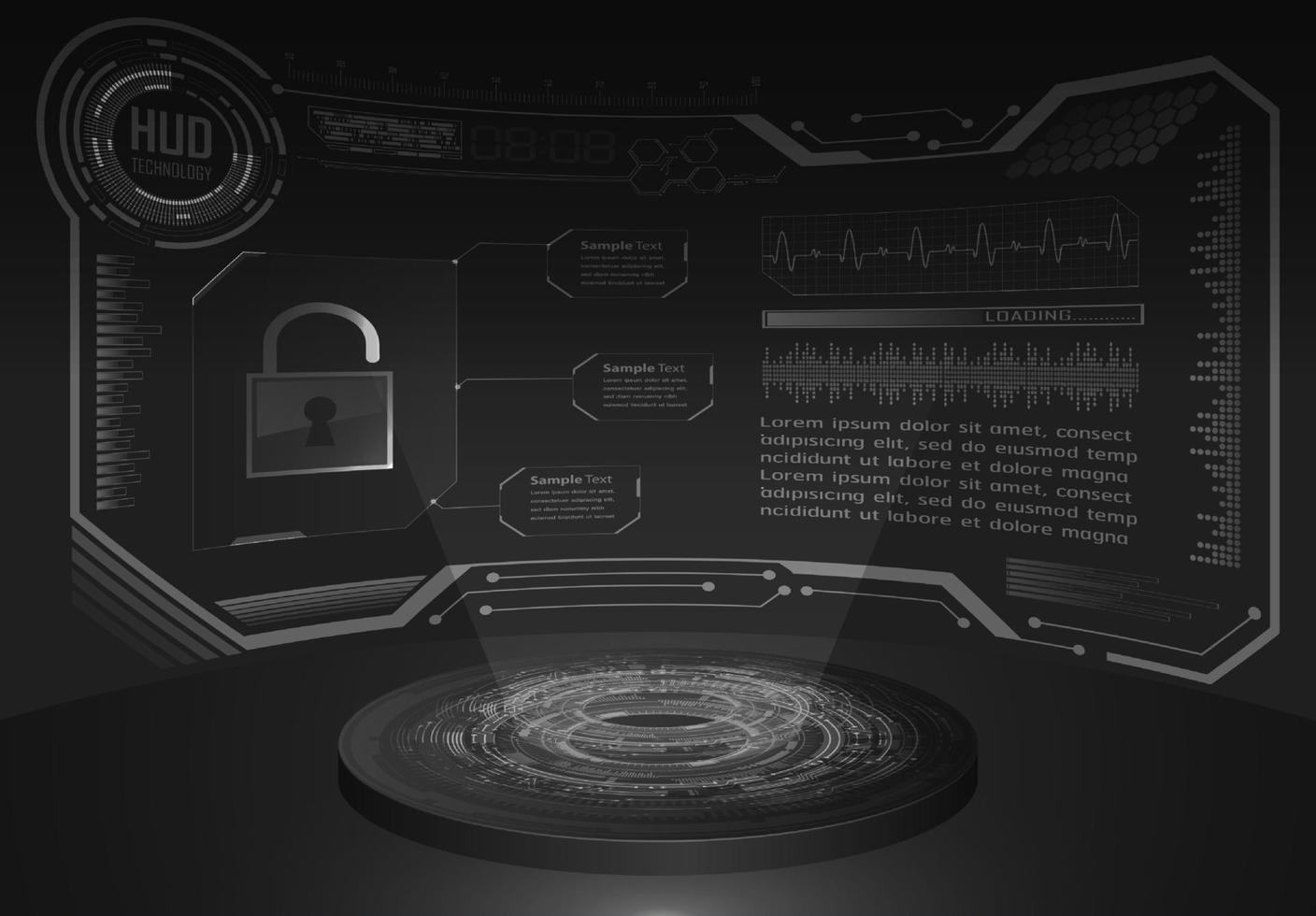 Modern HUD Technology Holograph vector