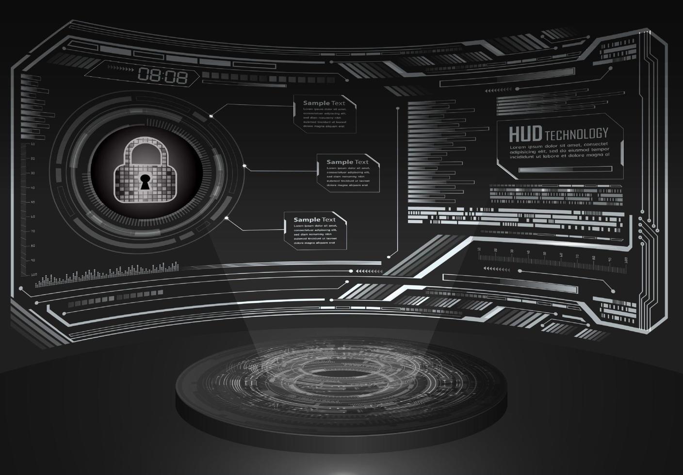 Modern HUD Technology Holograph vector