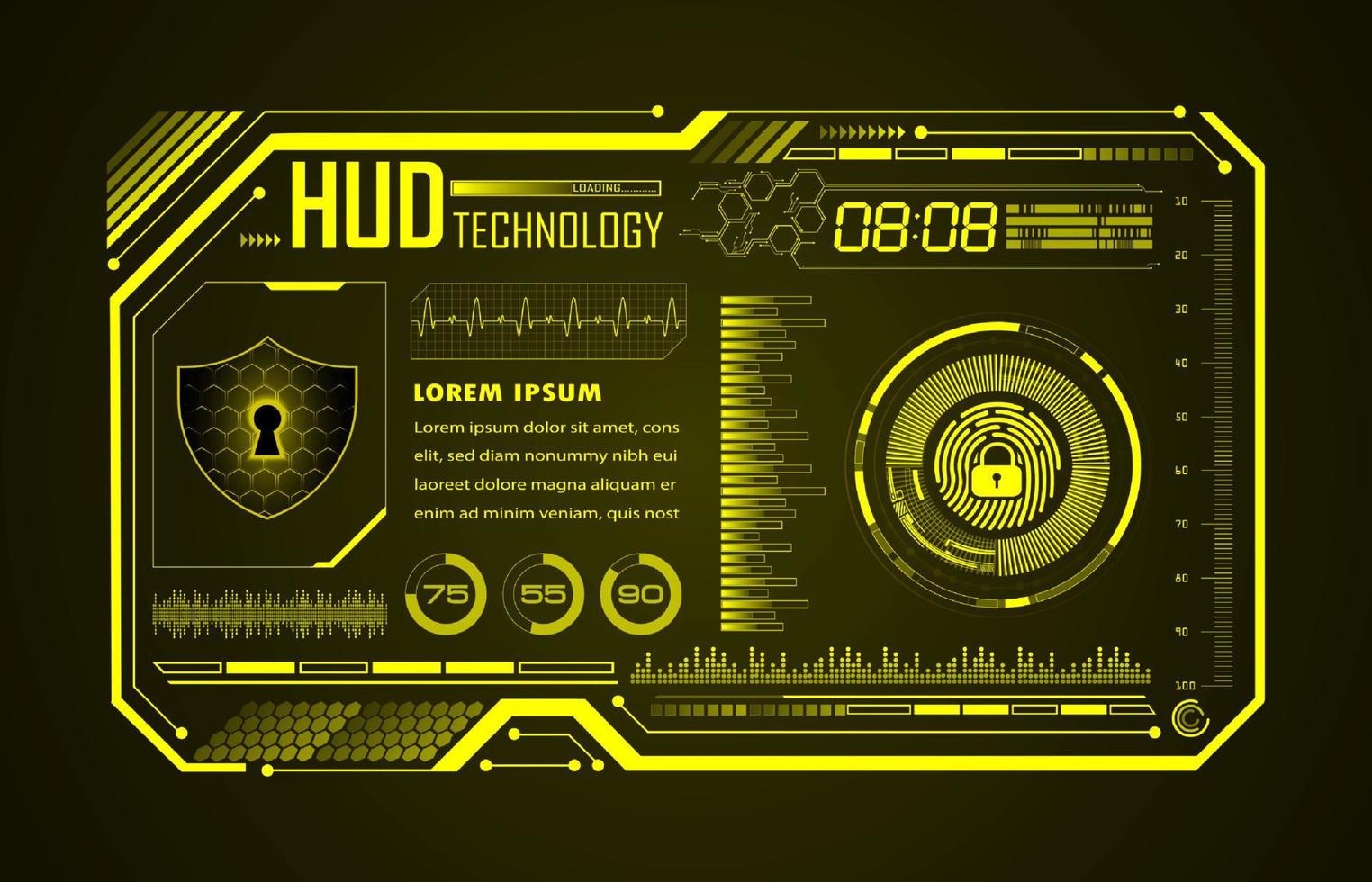 fondo moderno de tecnología hud vector