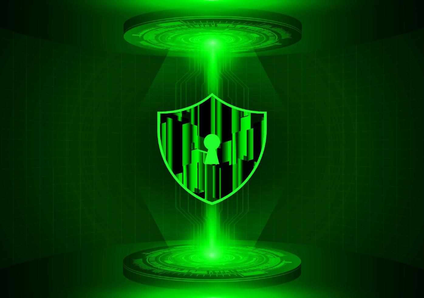 Modern Lock Holographic Projector on Technology Background vector