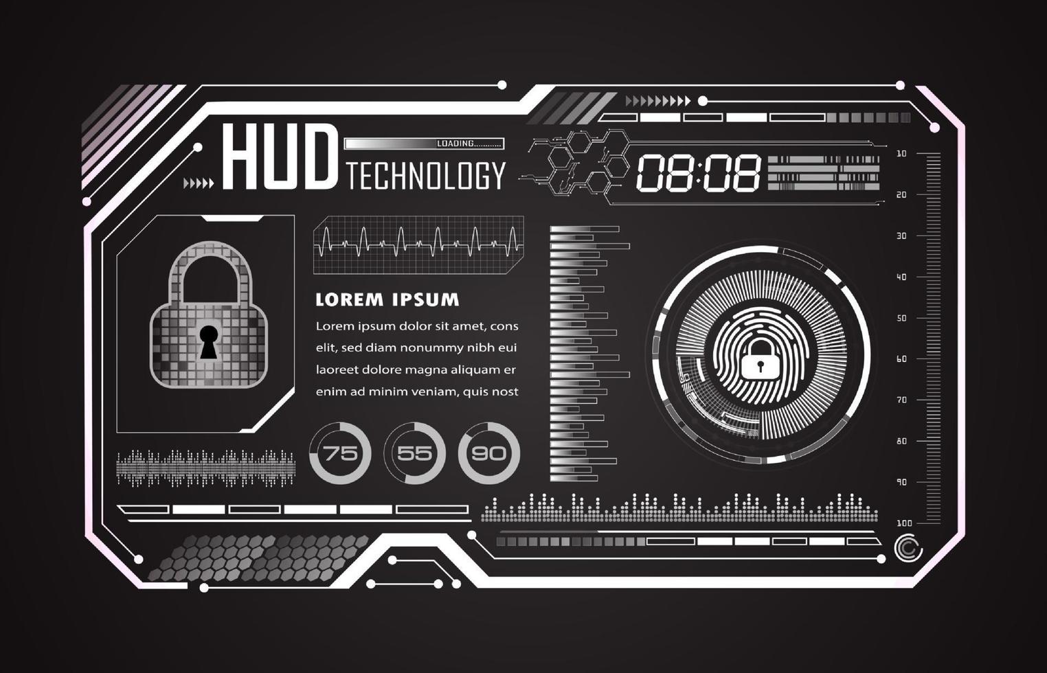 Modern HUD Technology Background vector