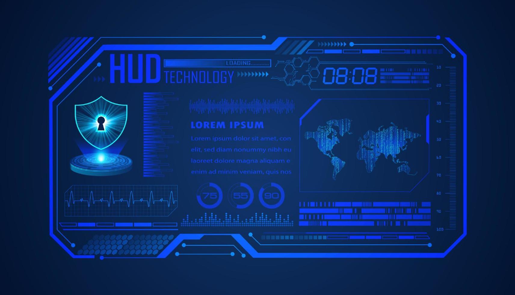 Modern HUD Technology Background vector