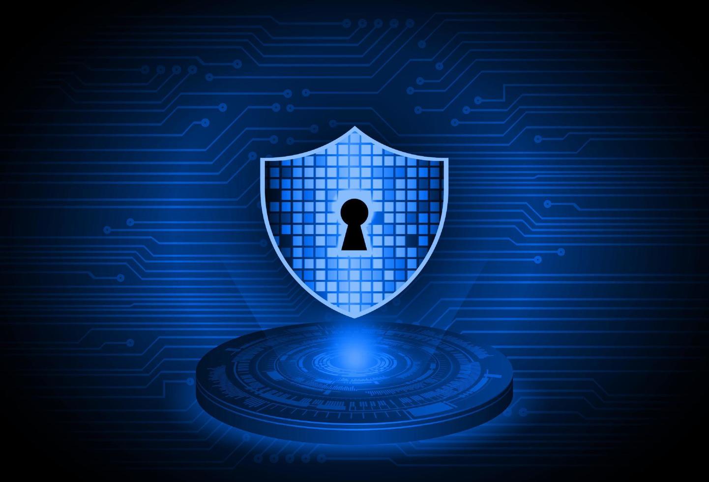 Modern Lock Holographic Projector on Technology Background vector