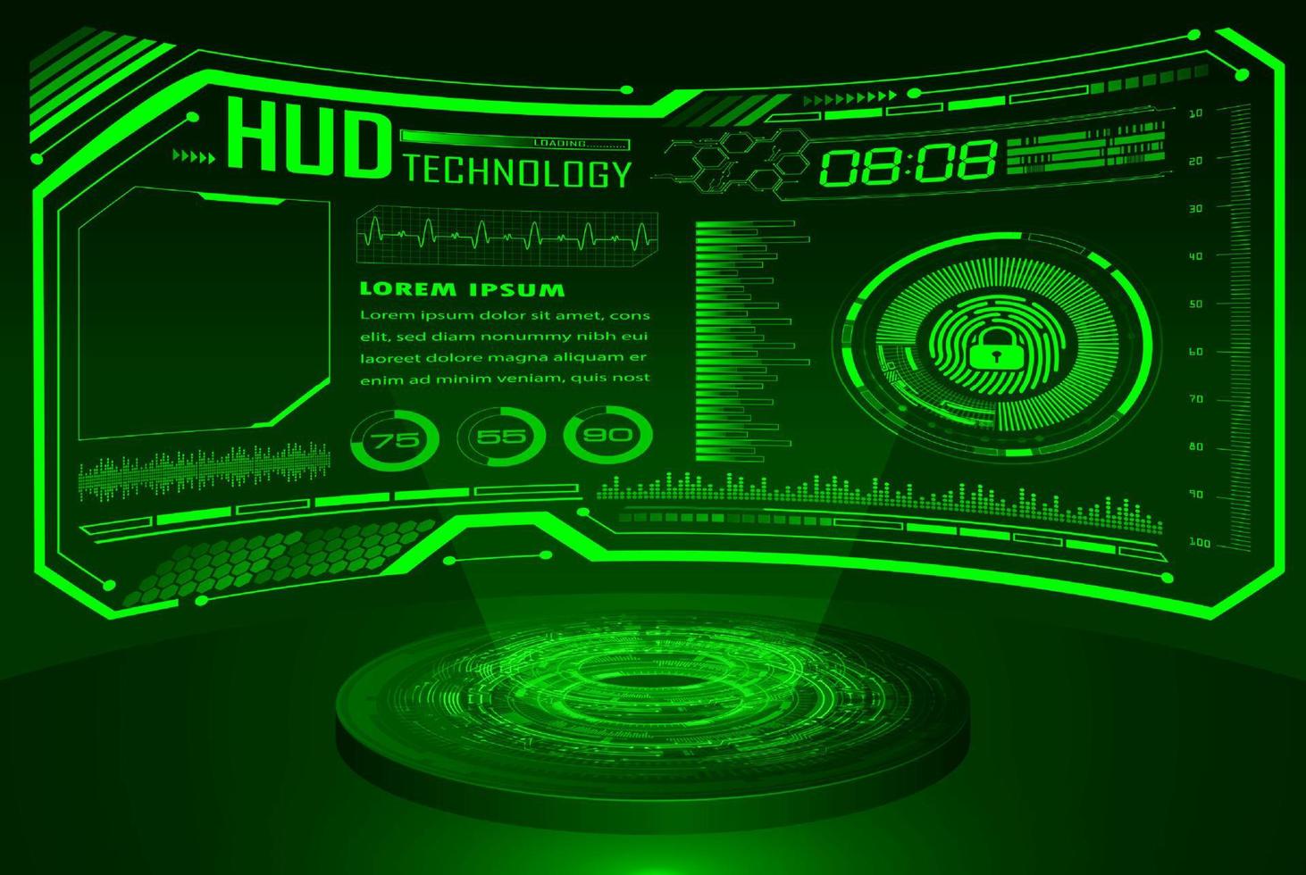 Modern HUD Technology Background vector