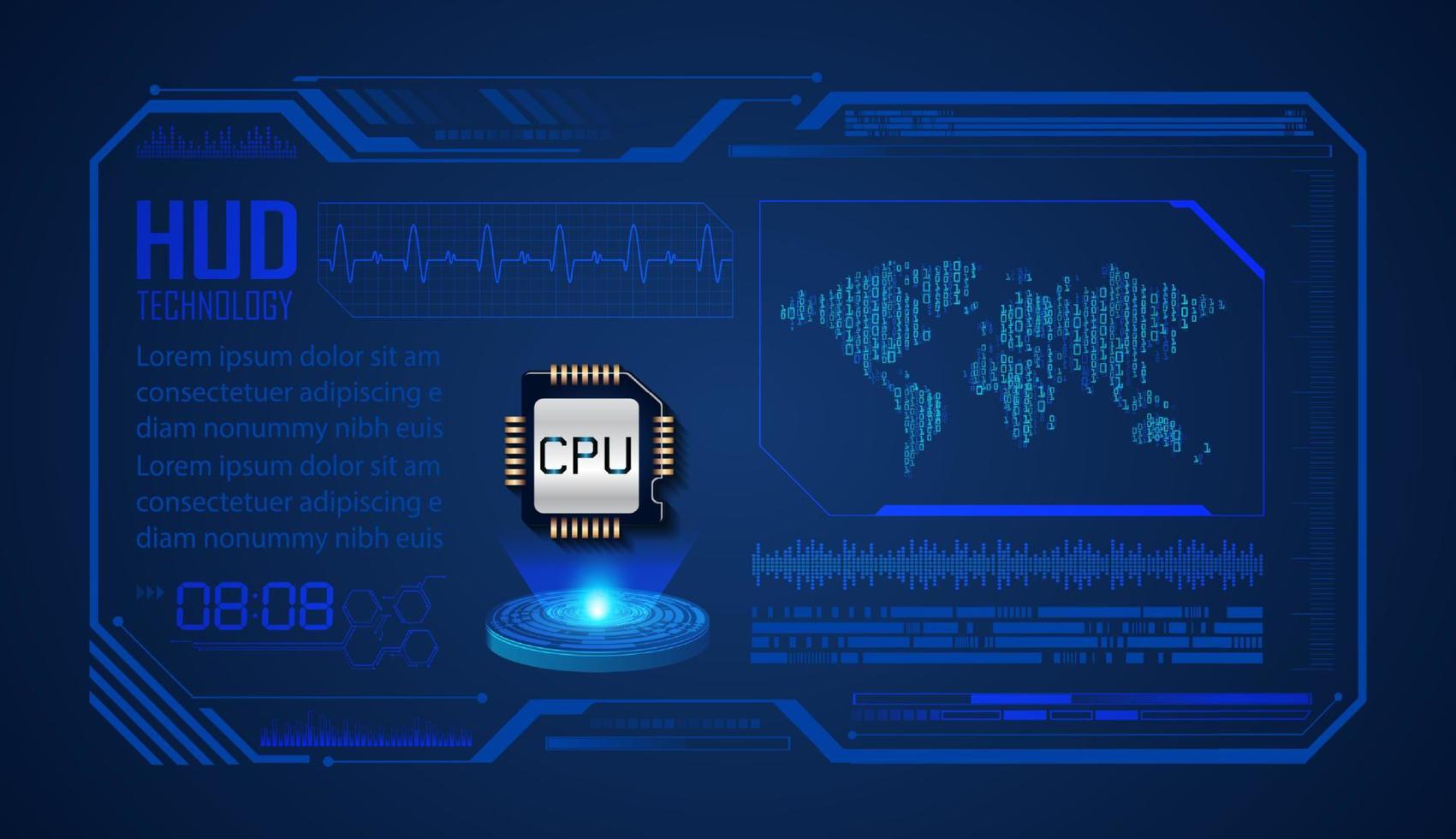 fondo moderno de tecnología hud vector