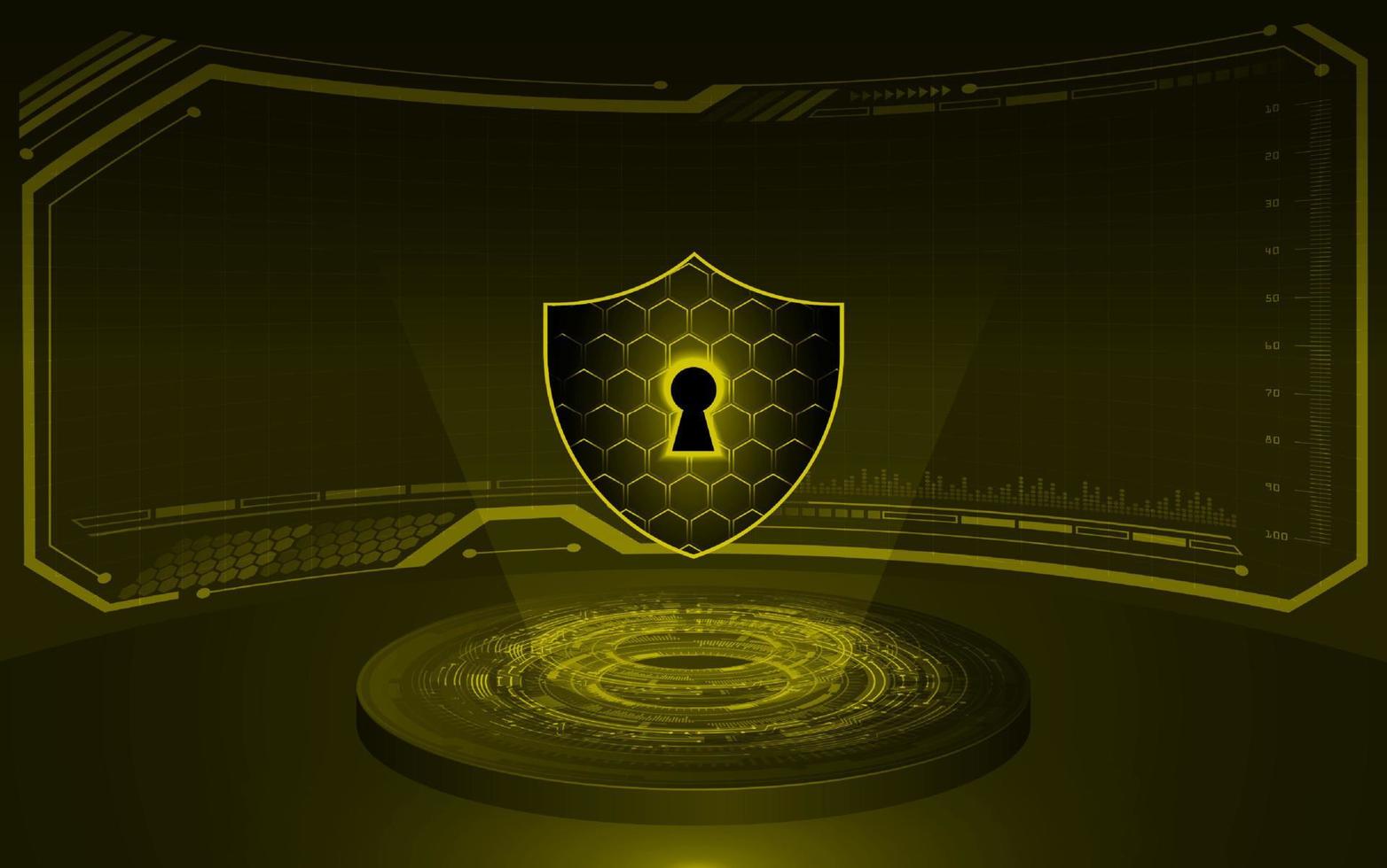 Modern Holographic Projector on Technology Background vector