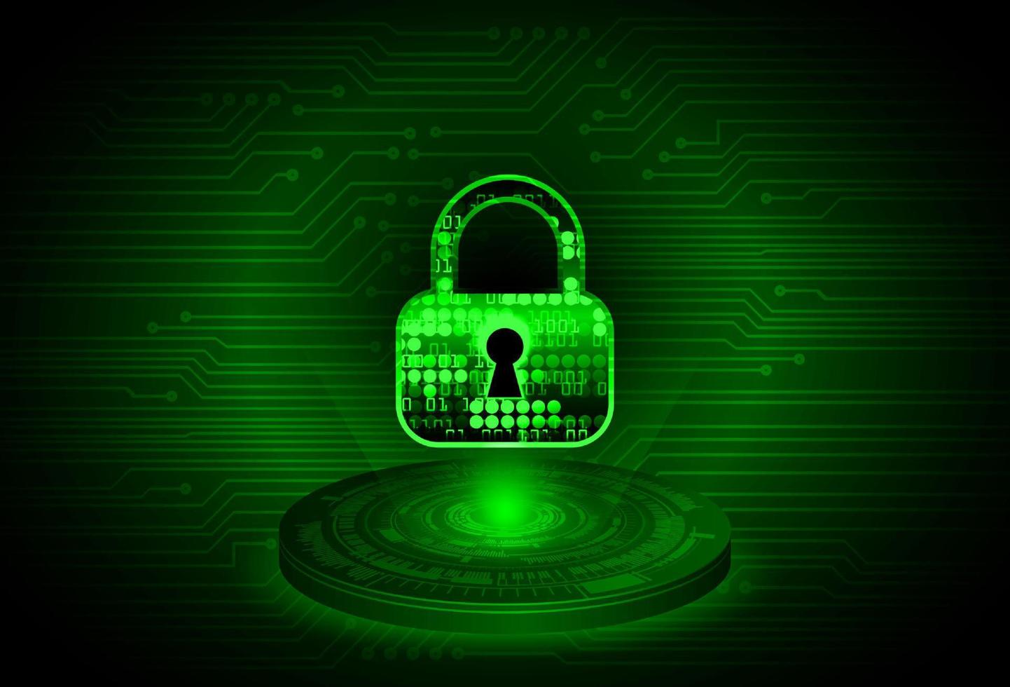 Modern Lock Holographic Projector on Technology Background vector