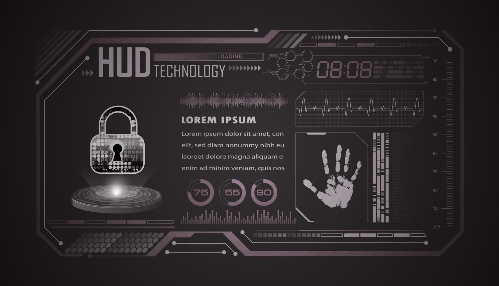 Modern HUD Technology Background vector