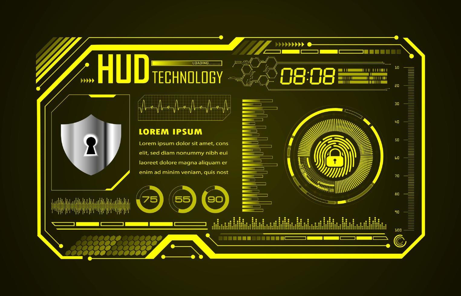 Modern HUD Technology Background vector