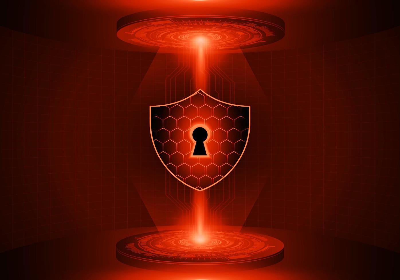 Modern Lock Holographic Projector on Technology Background vector