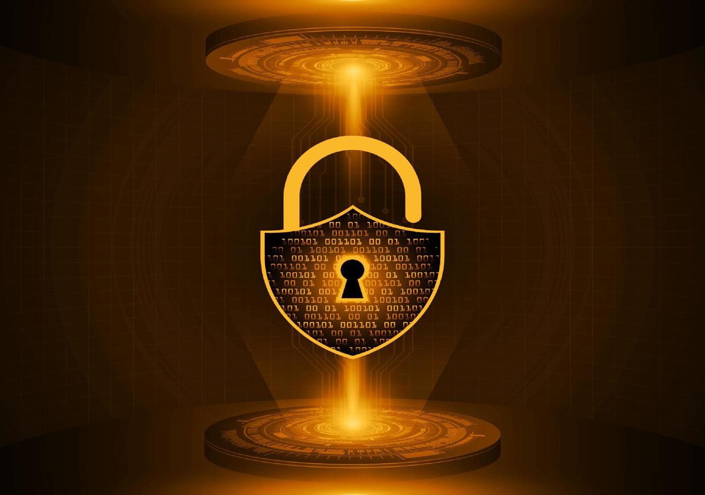 Modern Lock Holographic Projector on Technology Background vector