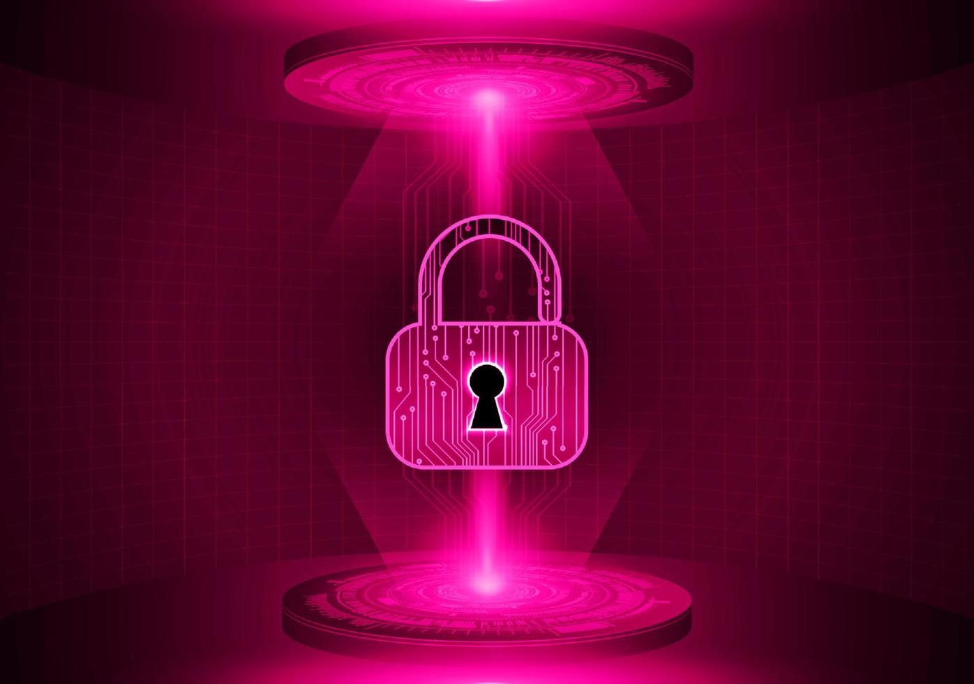 Modern Lock Holographic Projector on Technology Background vector