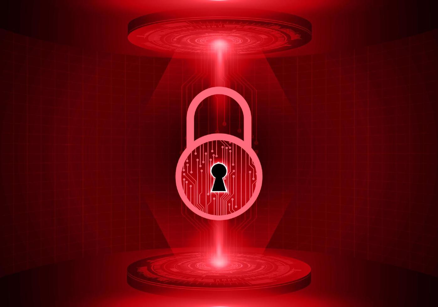 Modern Lock Holographic Projector on Technology Background vector